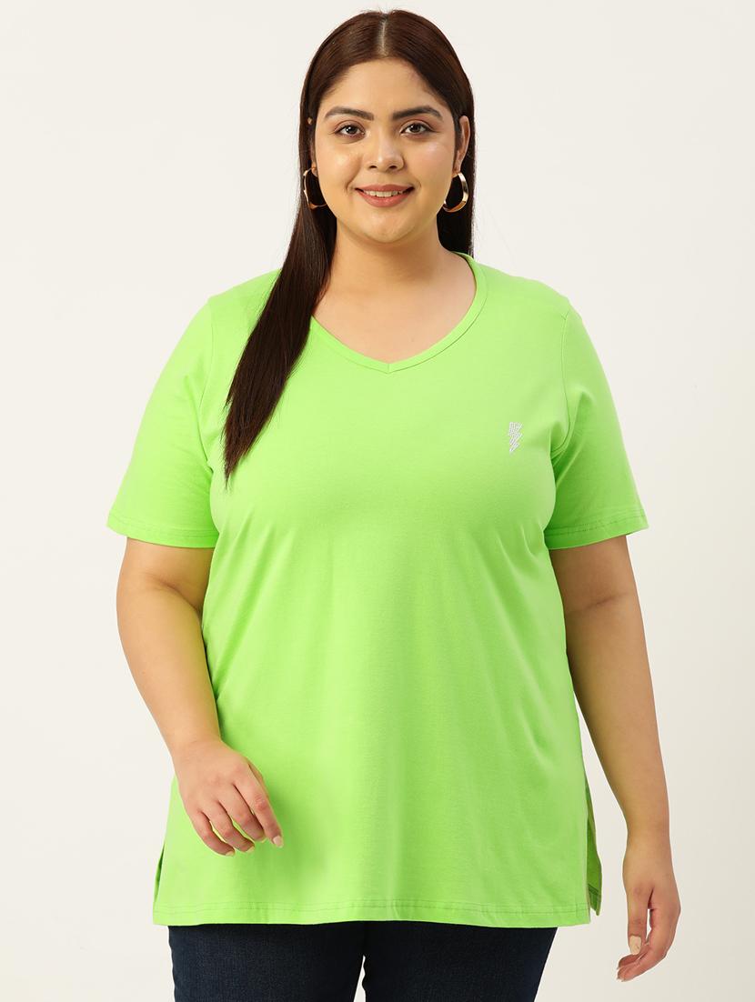 women's plain v neck t-shirt - 19874758 - Zoom Image - 0