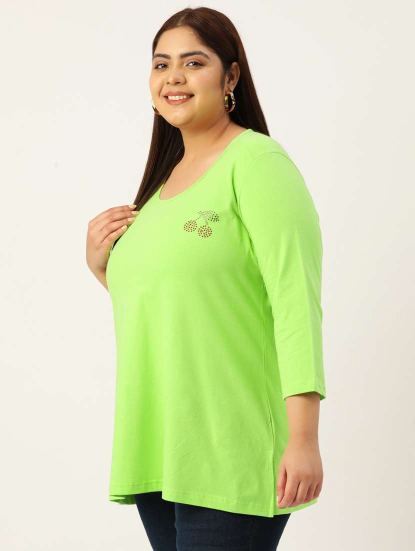 women's plain round neck t-shirt - 19874762 -  Standard Image - 1