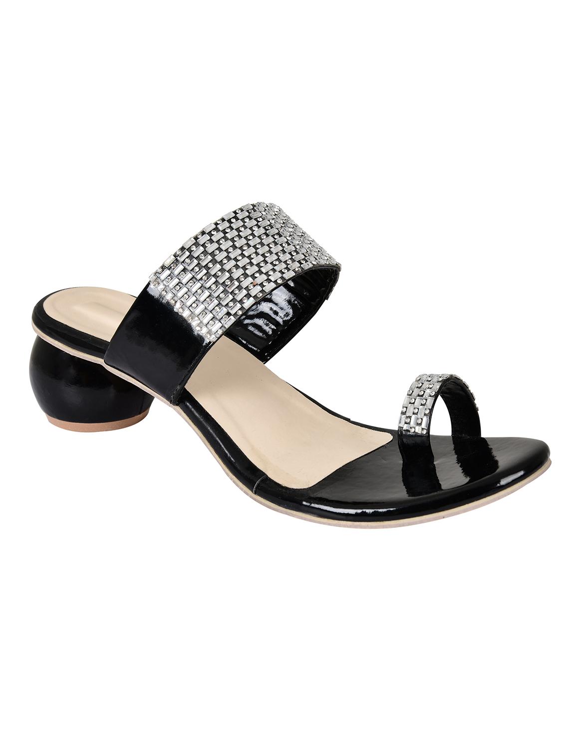black patent leather slip on sandals - 19874814 - Standard Image - 1
