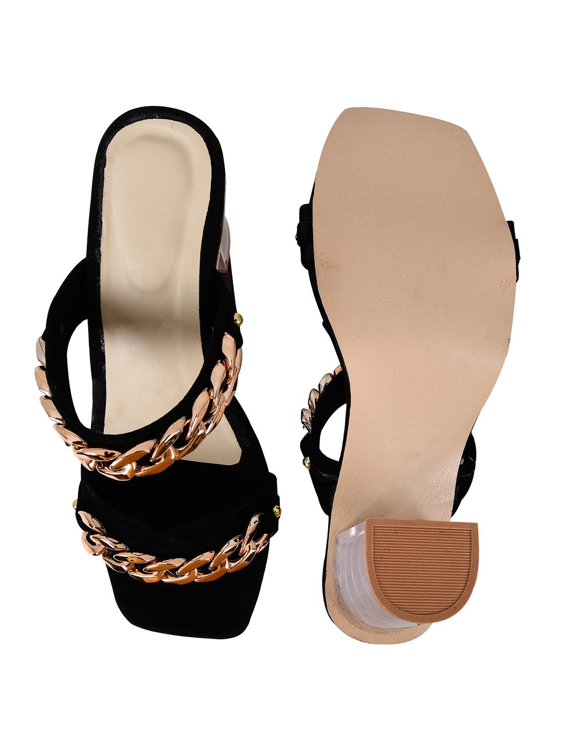 black suede slip on sandals - 19874821 - Standard Image - 4