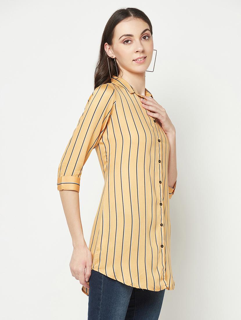 orange striped long shirt - 19874834 -  Standard Image - 1