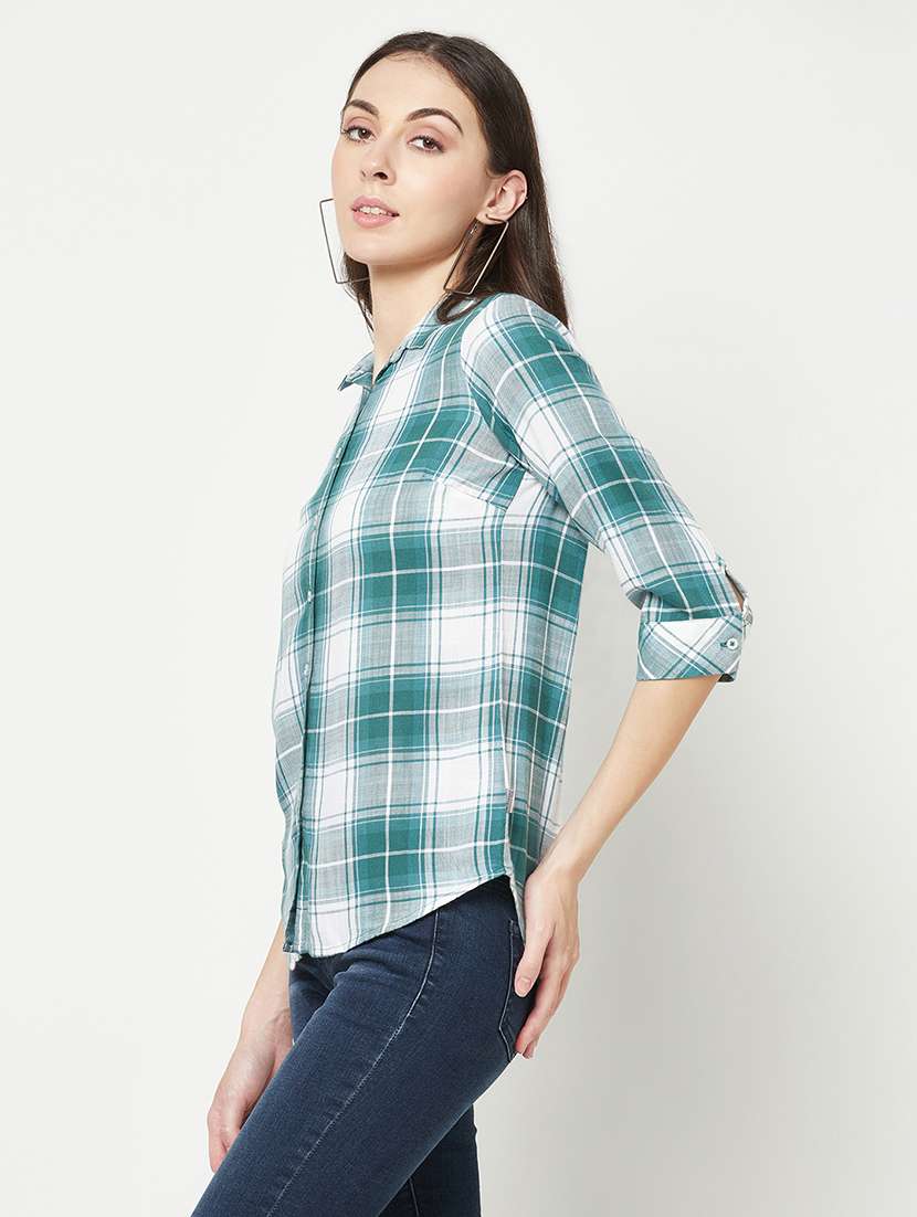 blue check print regular shirt - 19874846 -  Standard Image - 1
