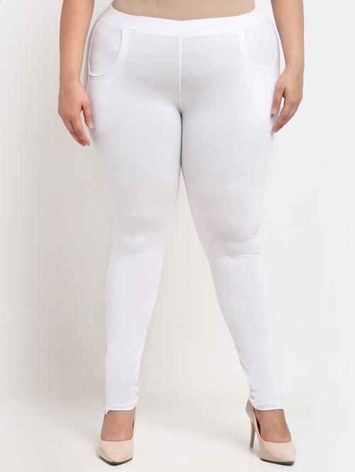 white cotton leggings - 19874866 - Standard Image - 0