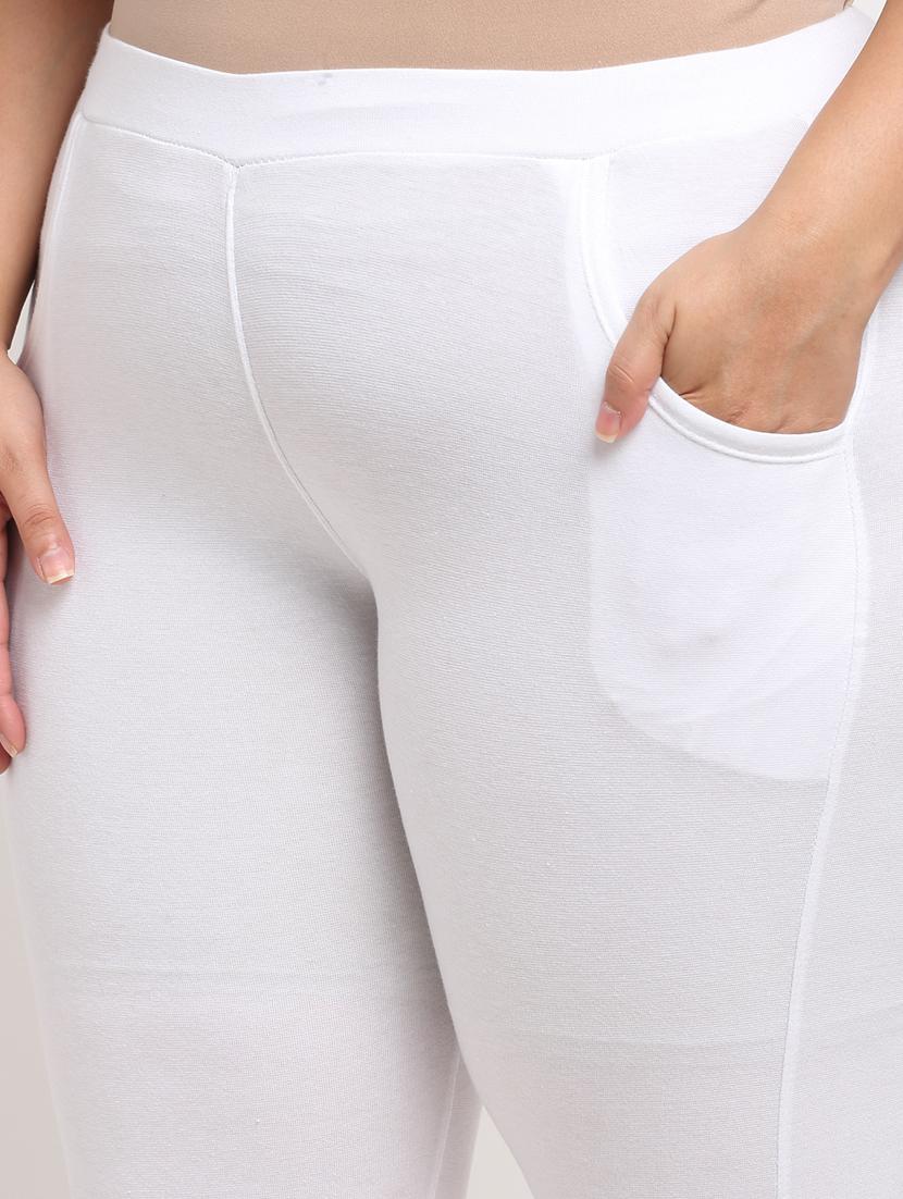white cotton leggings - 19874866 - Standard Image - 4