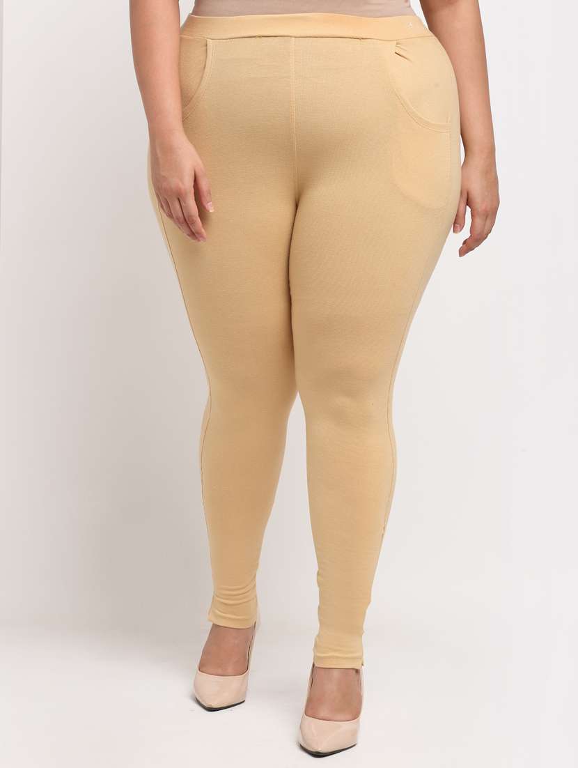 beige cotton leggings - 19874867 - Zoom Image - 0