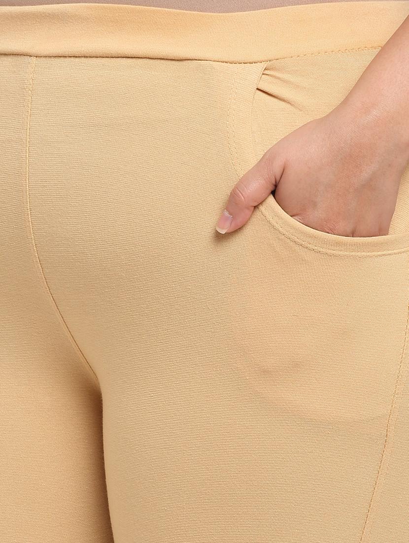 beige cotton leggings - 19874867 - Standard Image - 4