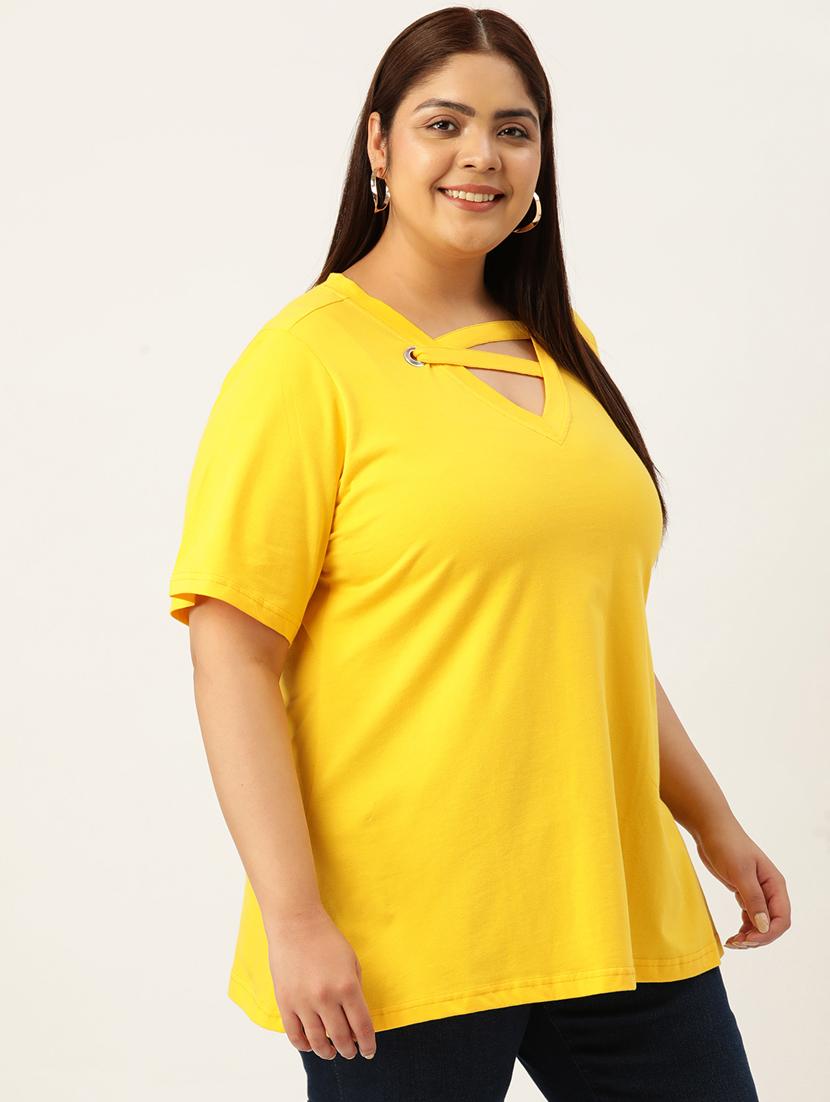 women's straight v neck top - 19874941 -  Standard Image - 1