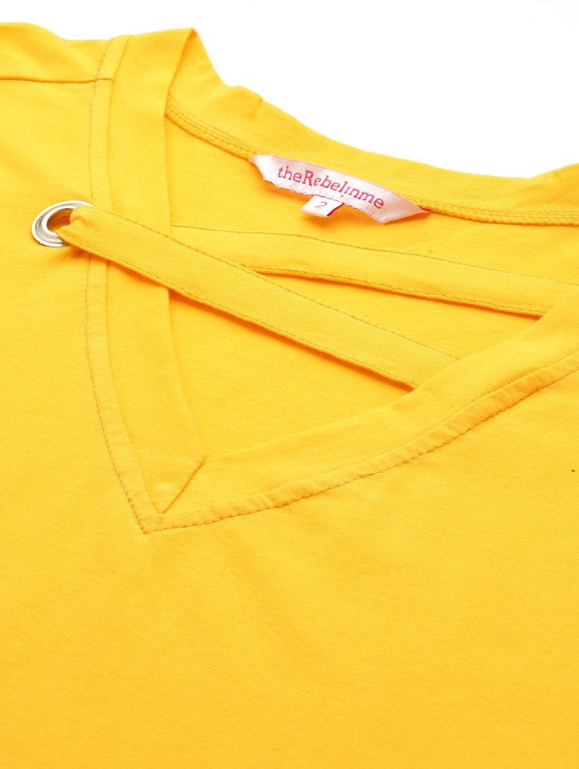 women's straight v neck top - 19874941 - Standard Image - 4