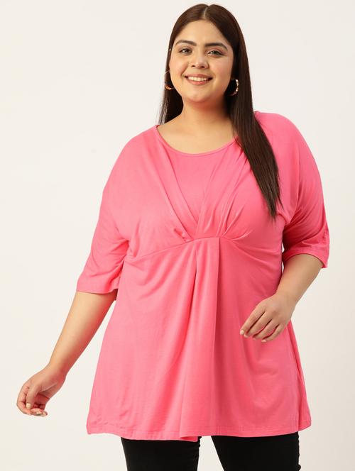 women's straight round neck top - 19874950 - Standard Image - 0