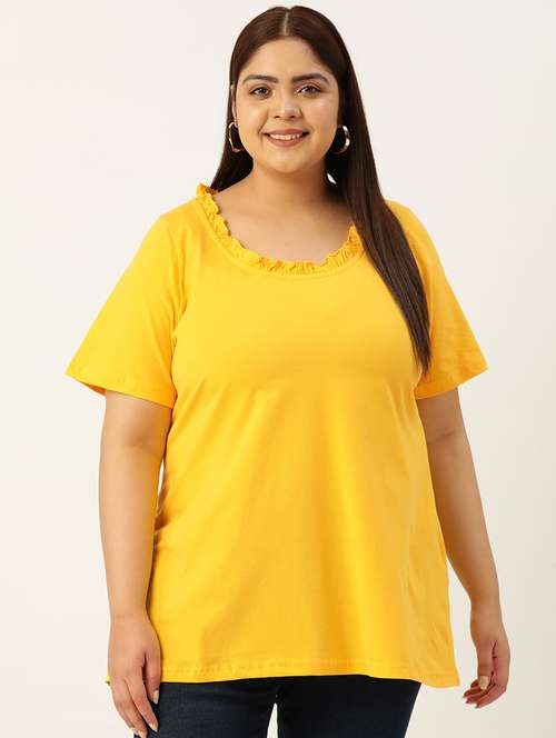 women's straight round neck top - 19874959 - Standard Image - 0
