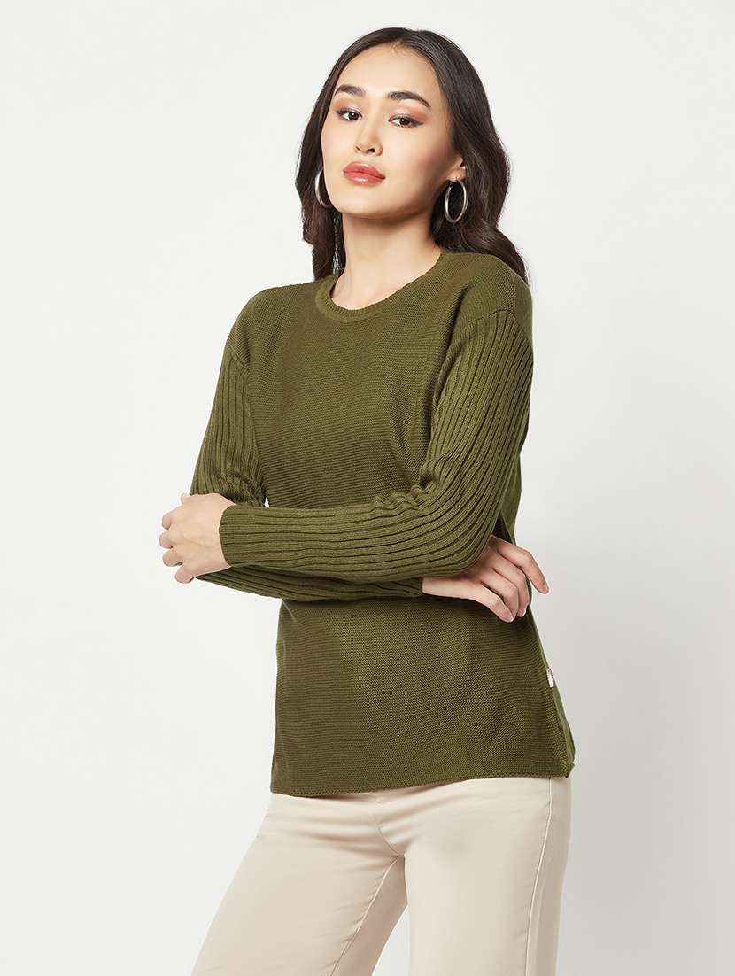 round neck solid sweater - 19875025 -  Standard Image - 1