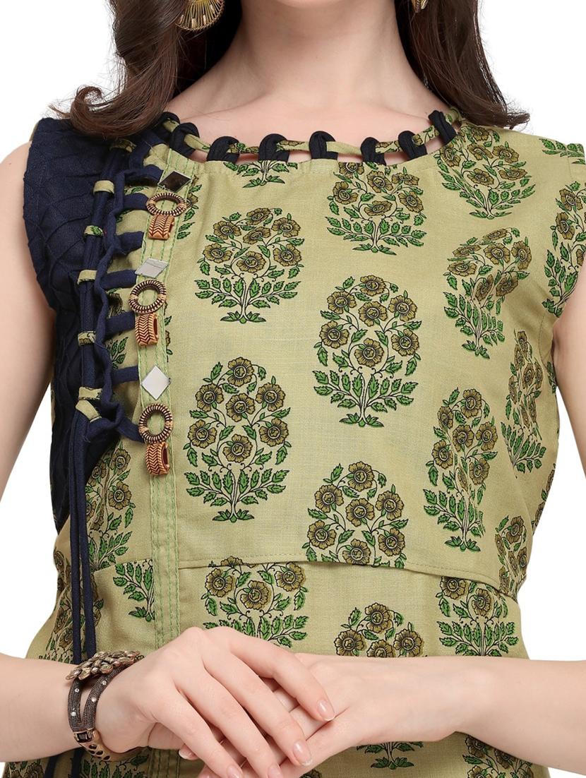 florals printed side slit kurta - 19875256 - Standard Image - 4