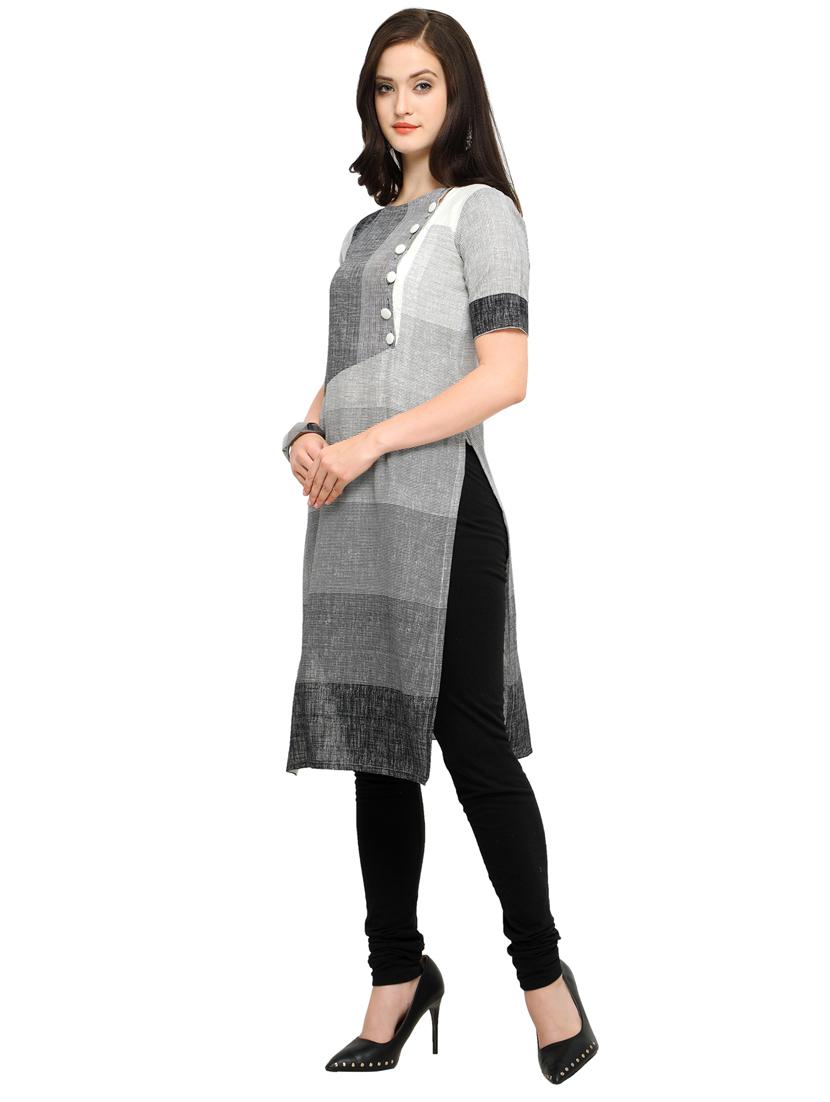 women cotton blend straight kurta - 19875305 - Standard Image - 1