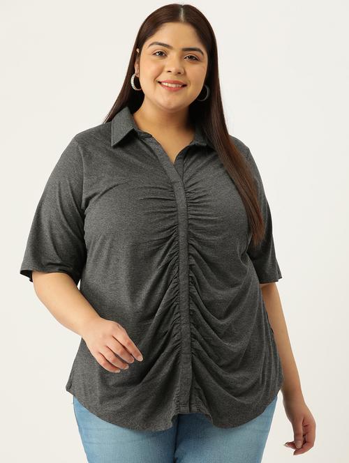 women's straight collared top - 19876339 -  Standard Image - 0