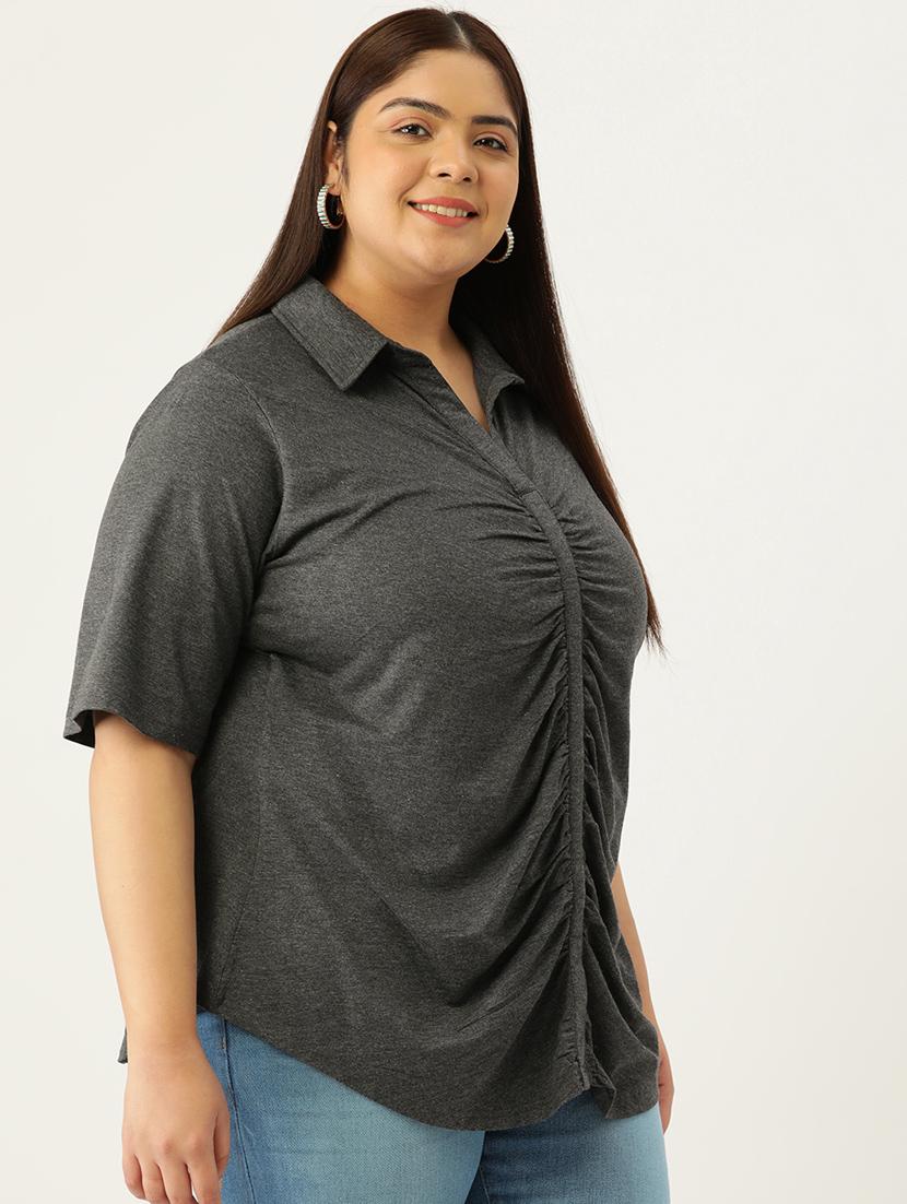 women's straight collared top - 19876339 -  Standard Image - 1