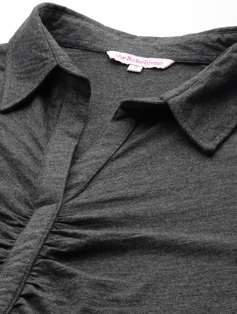 women's straight collared top - 19876339 - Standard Image - 4