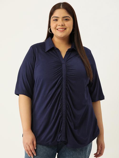 women's straight collared top - 19876343 - Standard Image - 0
