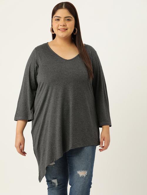 women's asymmetric v neck top - 19876349 -  Standard Image - 0