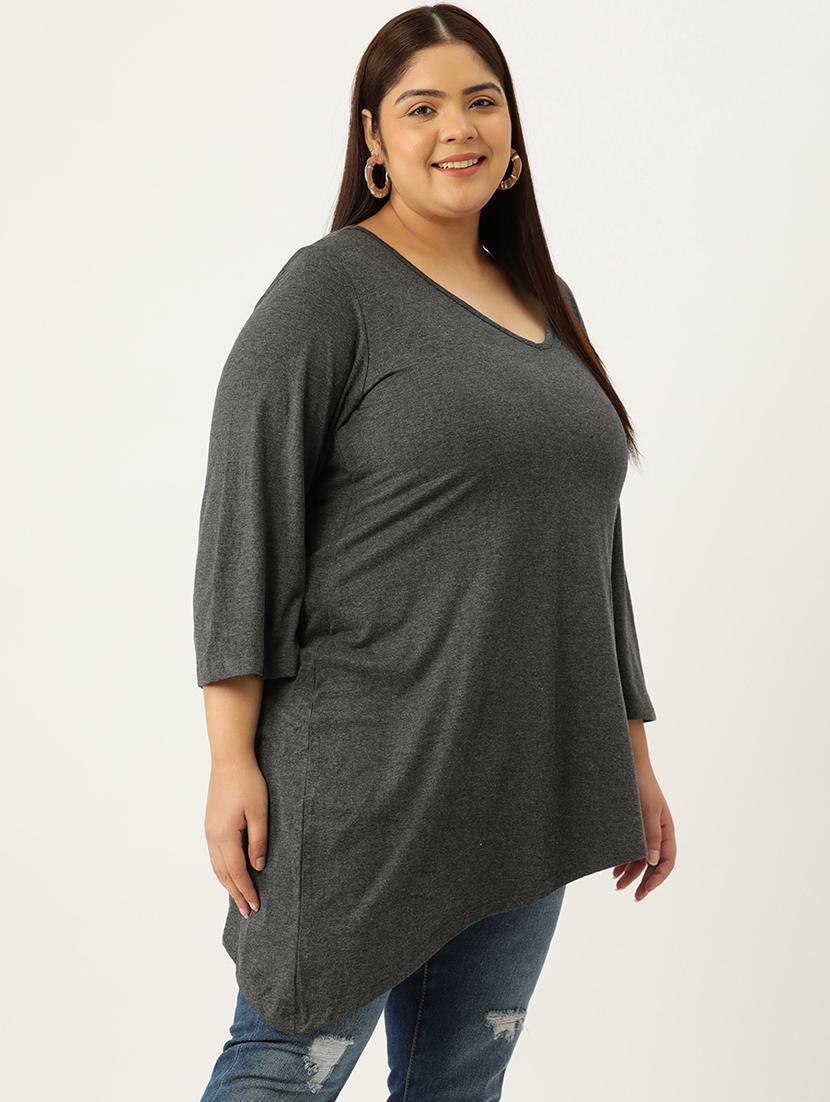 women's asymmetric v neck top - 19876349 -  Standard Image - 1