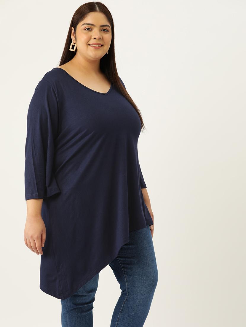 women's high-low v neck top - 19876353 -  Standard Image - 1