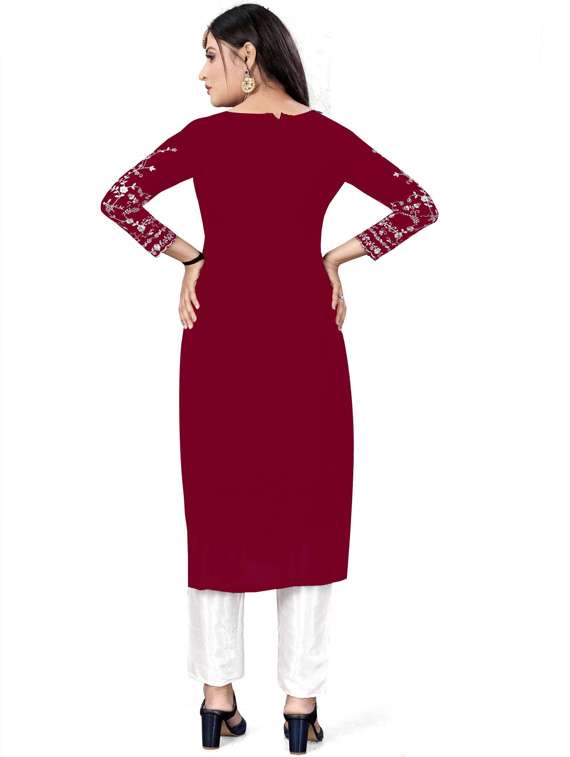 self design semi-stitched straight pant suits - 19876367 -  Standard Image - 1