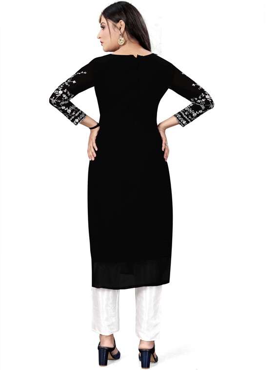 self design semi-stitched straight pant suits - 19876402 -  Standard Image - 1