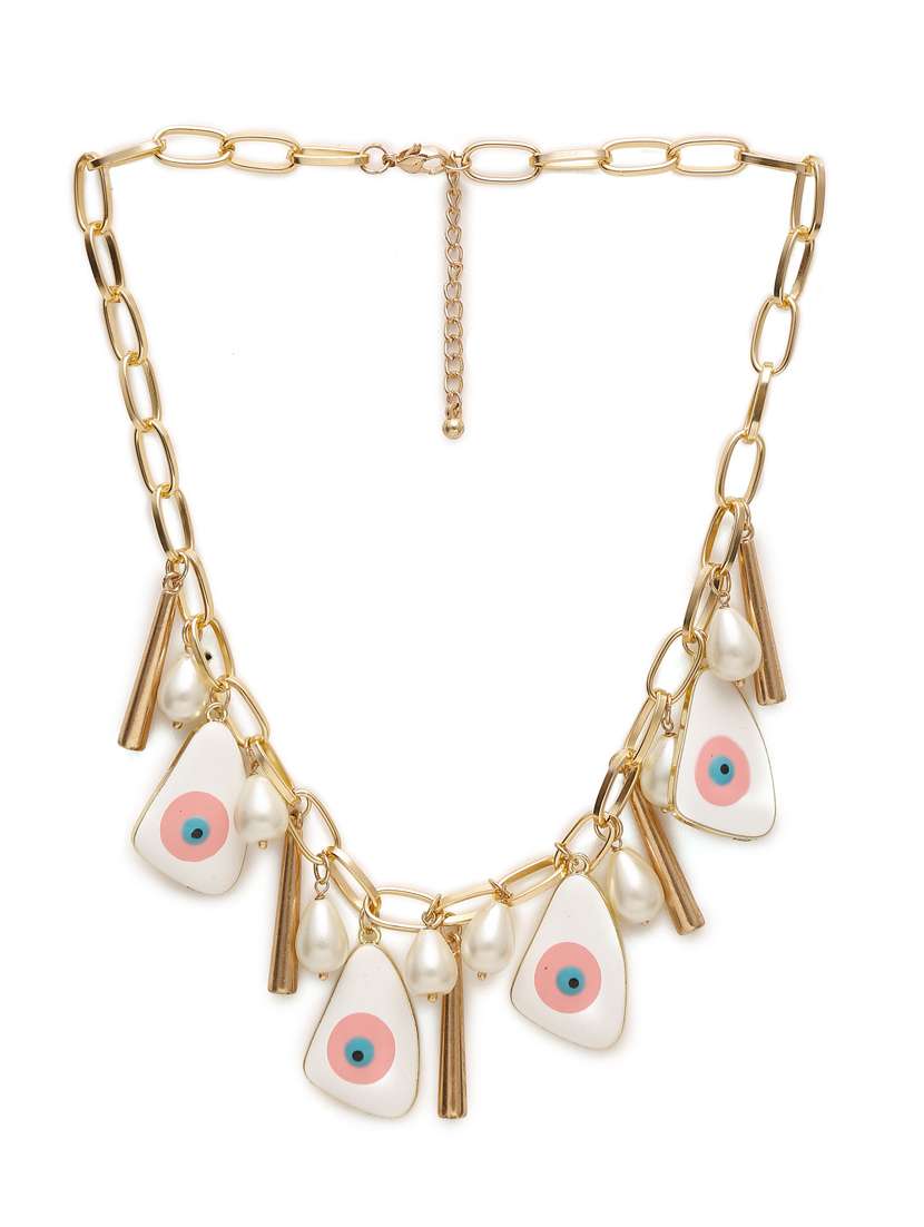 Multi Colored Metal Short Necklace