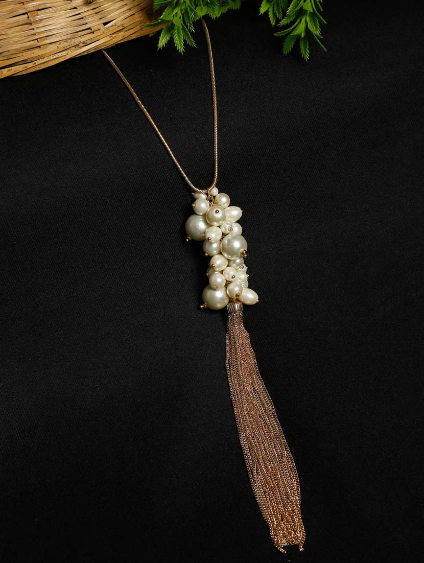 multi colored metal long necklace