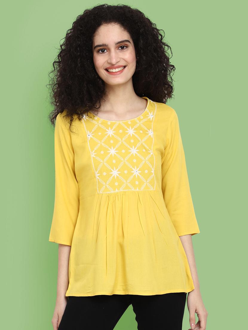 printed rayon straight kurti - 19876611 -  Zoom Image - 0