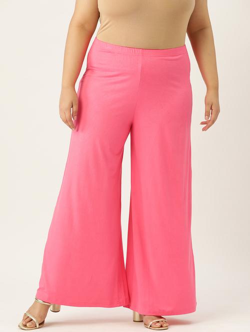 solids viscose flared palazzo - 19877668 - Standard Image - 0