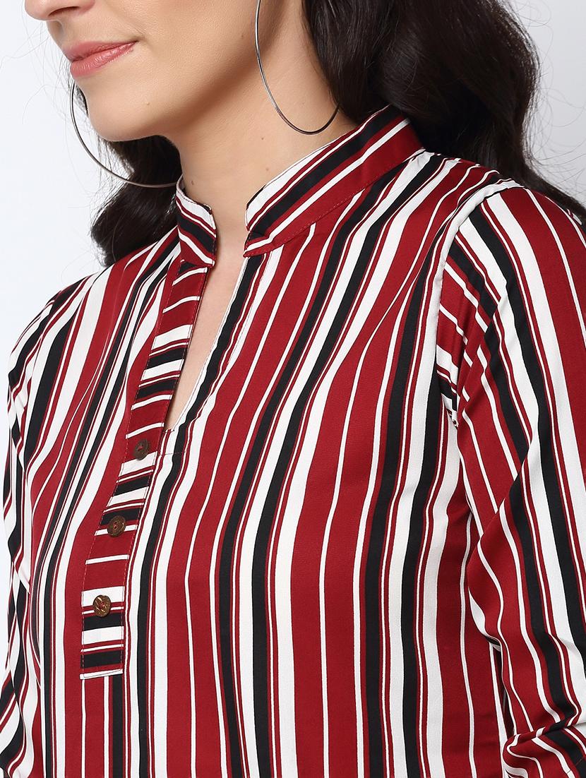 women's straight mandarin neck top - 19878392 - Standard Image - 4