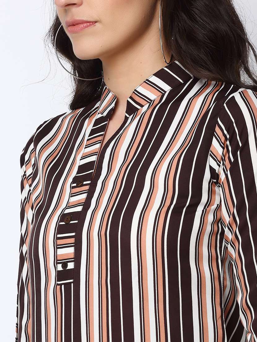 women's straight mandarin neck top - 19878394 -  Standard Image - 4