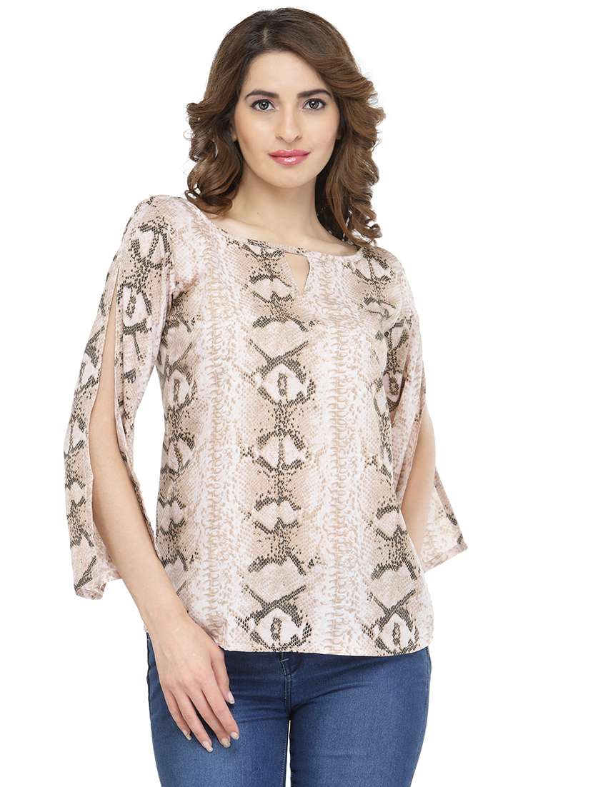 women's straight key hole neck top