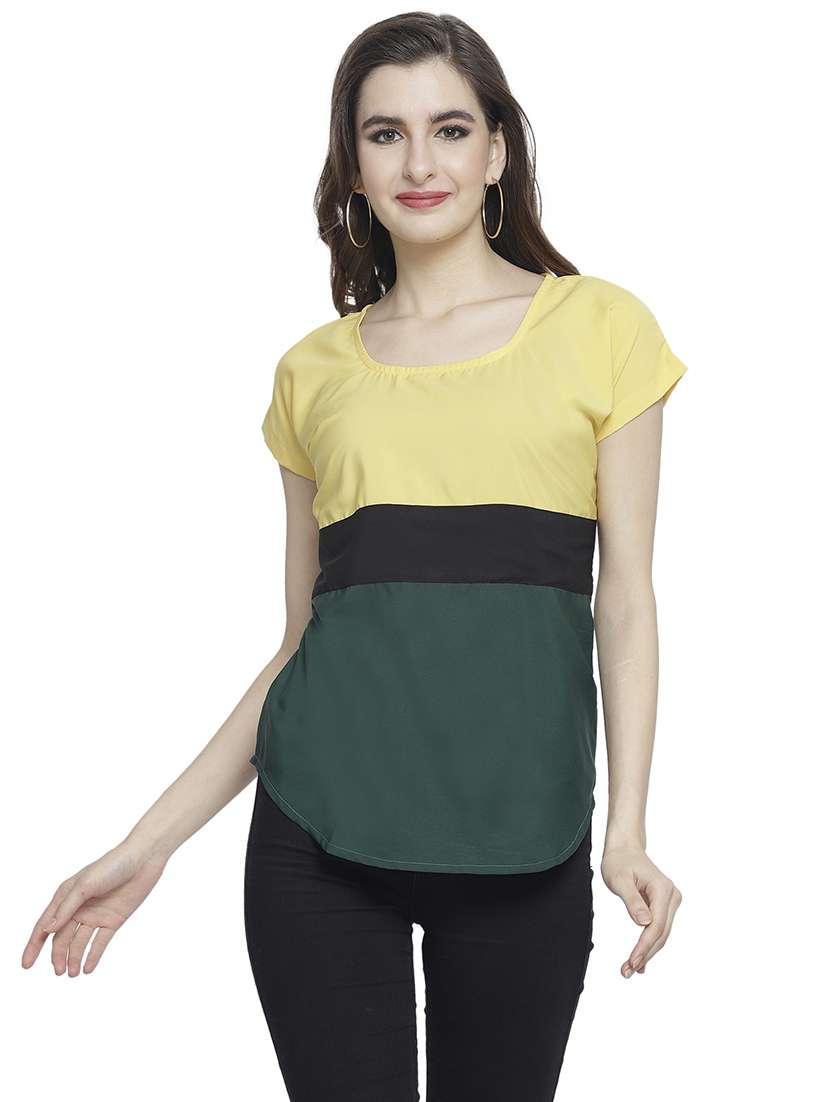 women's straight scoop neck top