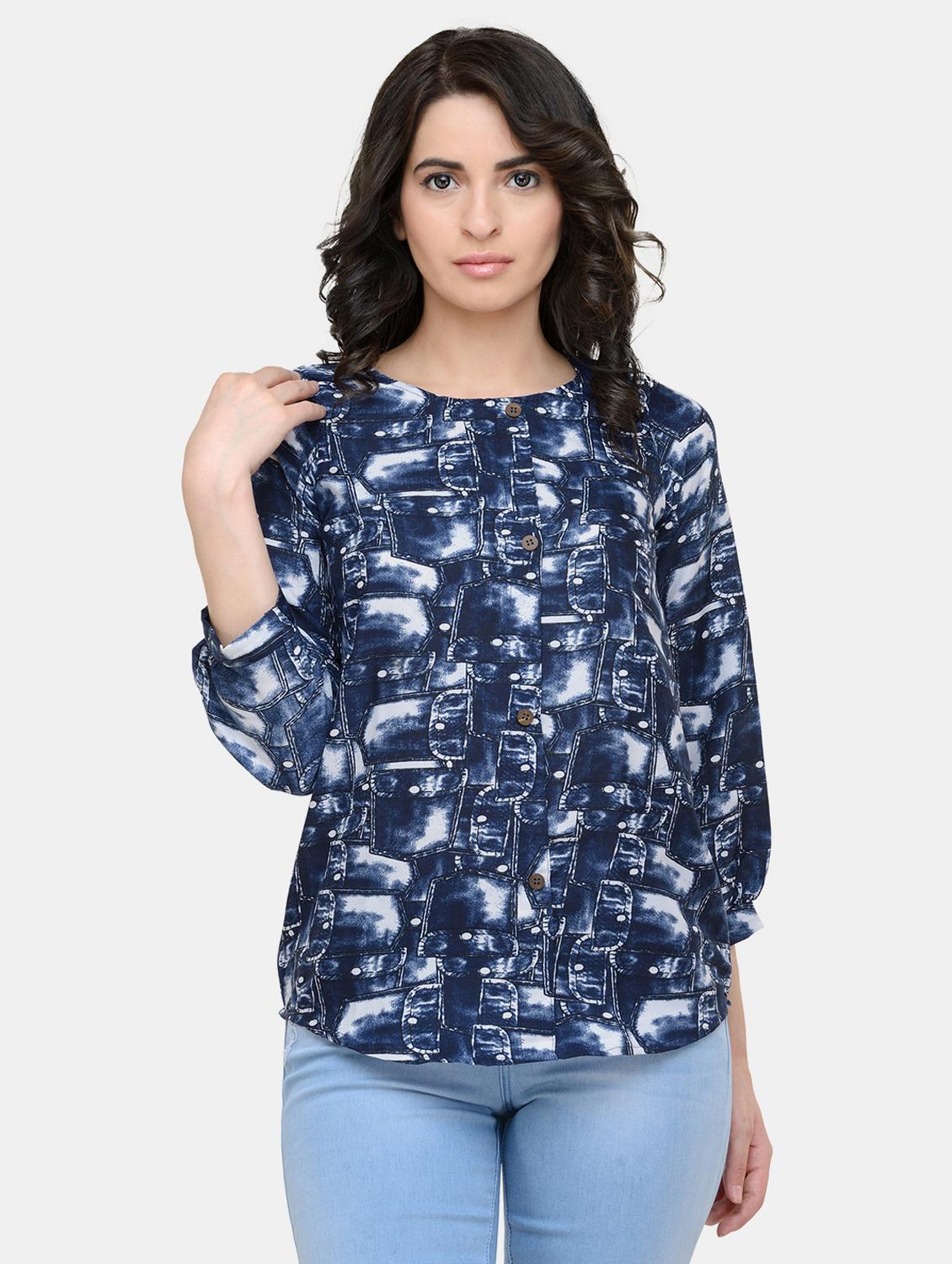 women's straight round neck top - 19878410 -  Zoom Image - 0
