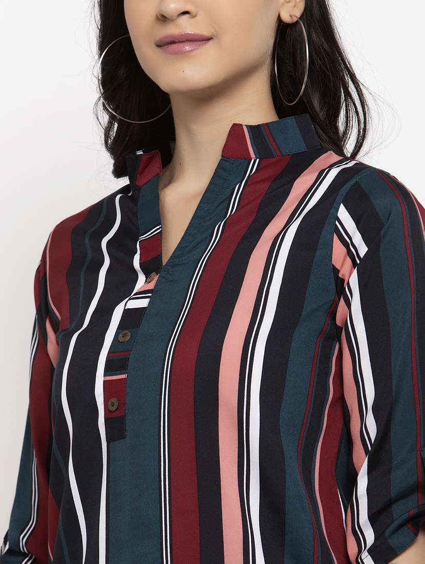 women's straight mandarin neck top - 19878414 -  Standard Image - 4