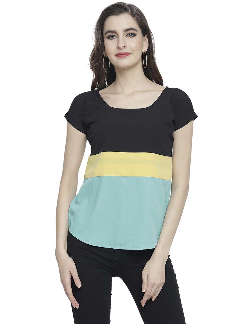 women's straight scoop neck top