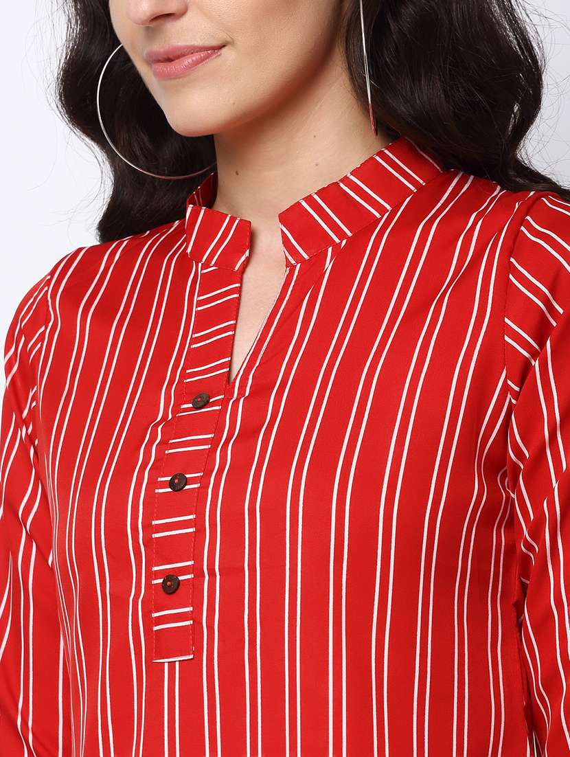 women's straight mandarin neck top - 19878422 -  Standard Image - 4