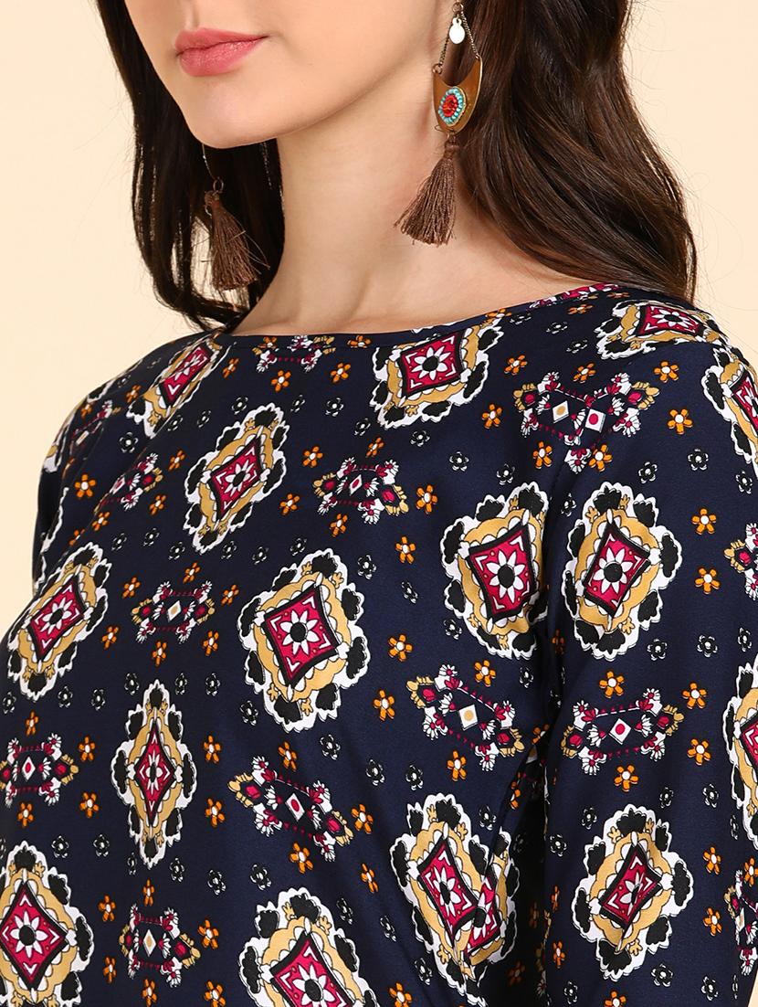 round neck printed kurta pant set - 19881959 - Standard Image - 4