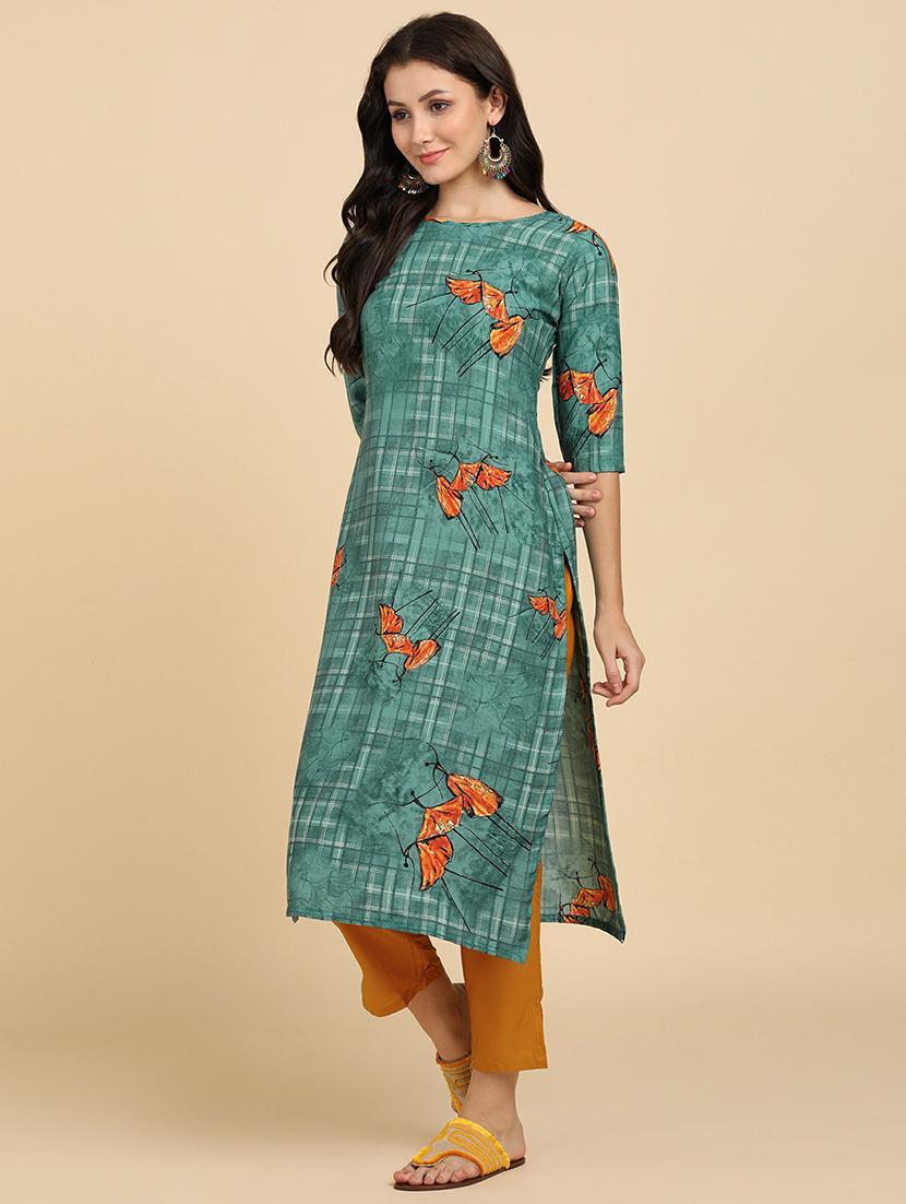 round neck printed kurta pant set - 19881992 -  Standard Image - 1