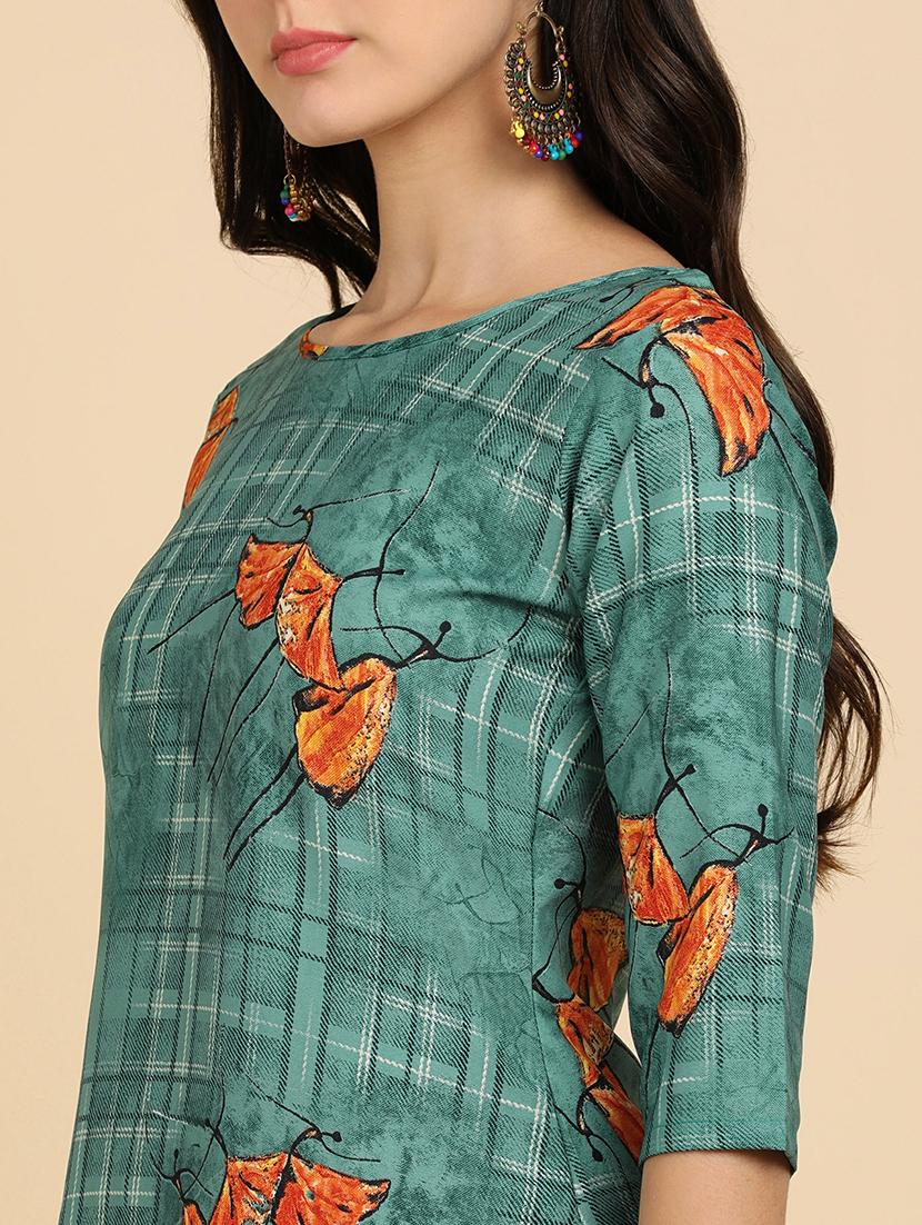 round neck printed kurta pant set - 19881992 - Standard Image - 4