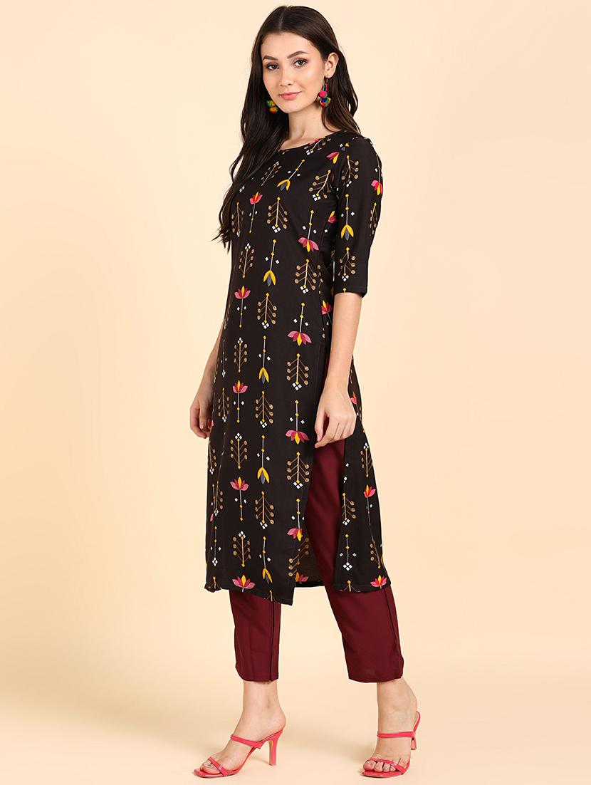 round neck printed kurta pant set - 19882006 - Standard Image - 1