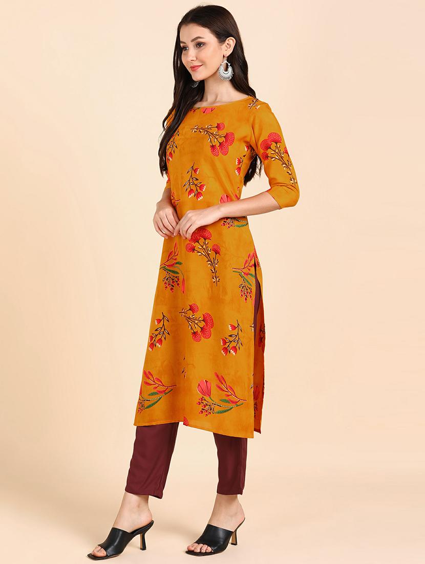 round neck printed kurta pant set - 19882014 -  Standard Image - 1