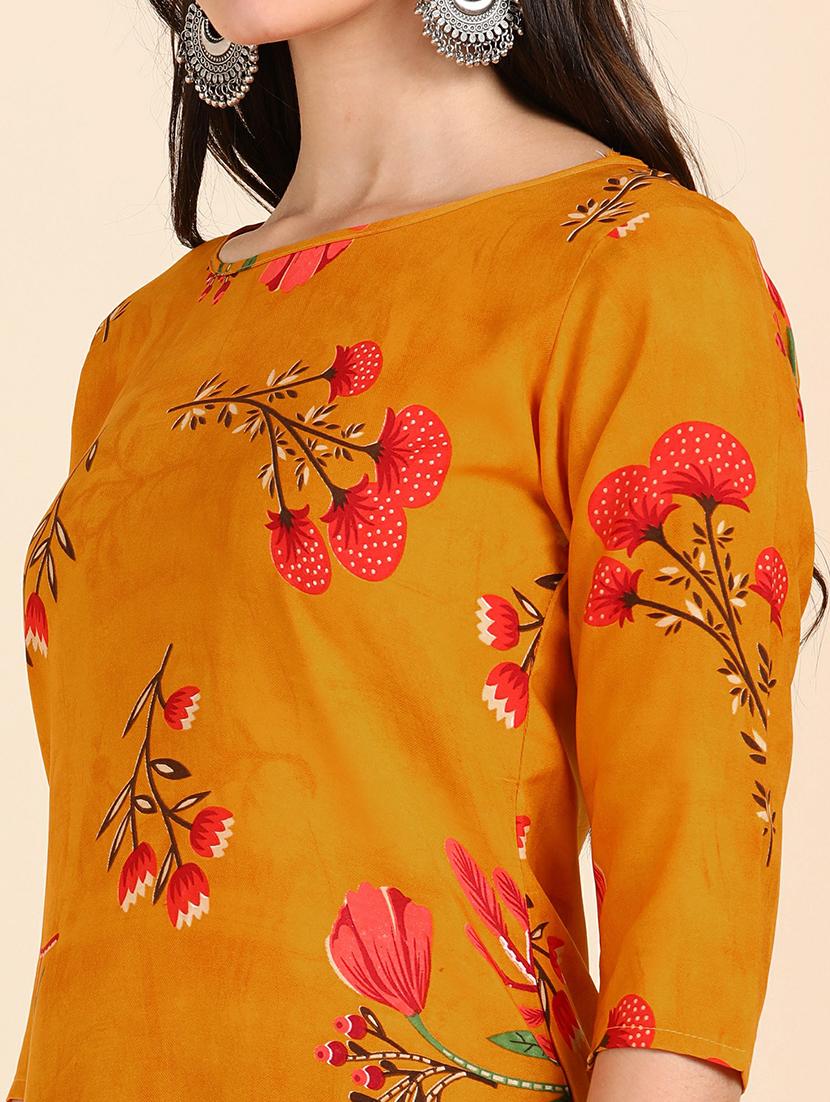 round neck printed kurta pant set - 19882015 - Standard Image - 4