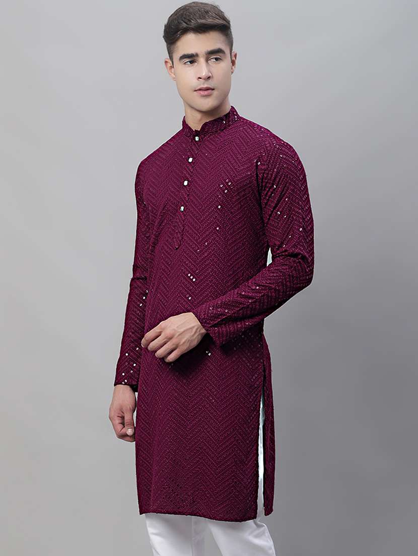 men embroidered cotton kurta