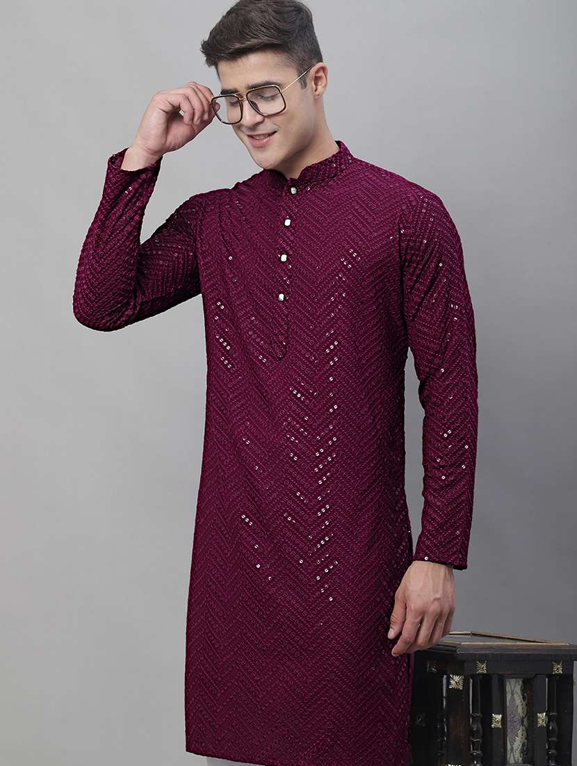 men embroidered cotton kurta - 19882755 -  Standard Image - 4