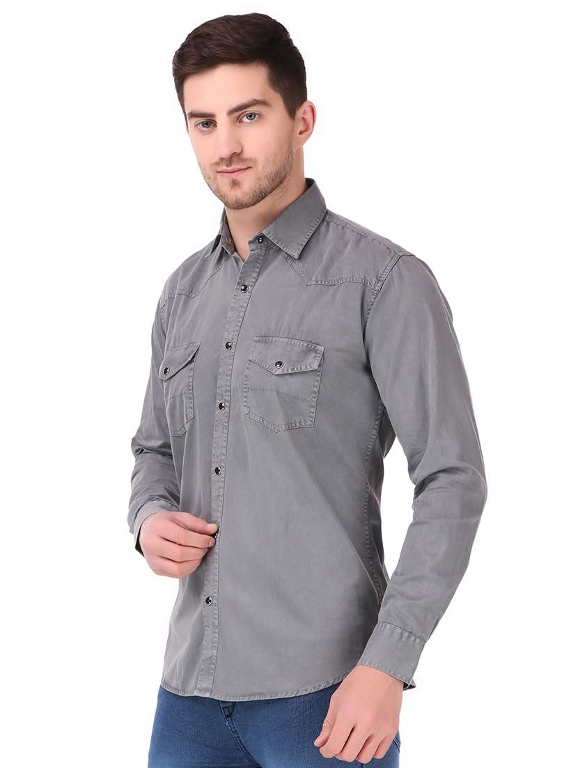 mens solid casual shirt - 19889557 -  Standard Image - 1