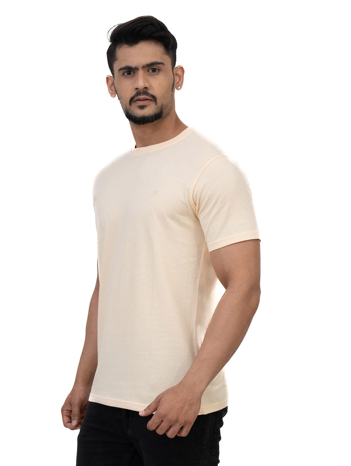 round neck solid cotton t-shirt - 19889775 - Standard Image - 1