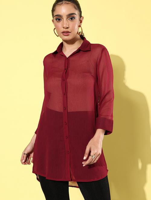 shirt collar solid regular shirt - 19889926 - Standard Image - 0