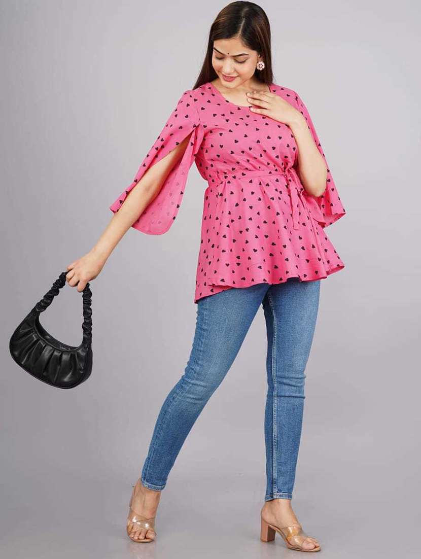 women's peplum round neck top - 19891594 -  Standard Image - 1